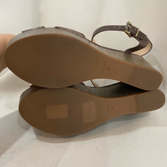 Armani Leather Platform Wedge Sandal - Picture 6 of 7